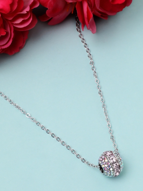 

Rubans Women Pink Alloy Silver-Plated Handcrafted Chain