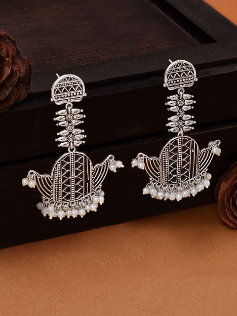 

Rubans Silver-Plated Classic Drop Earrings