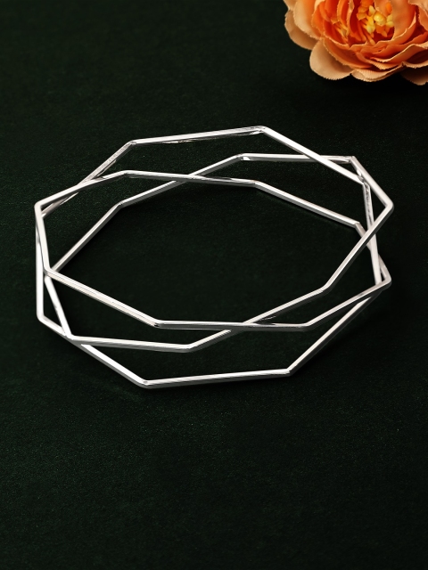

Rubans Women Silver-Plated Wired Bangles