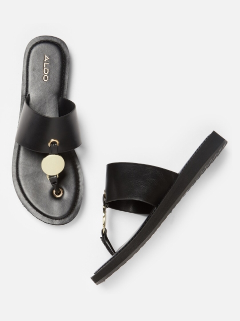 

ALDO Women Black Solid T-Strap Flats