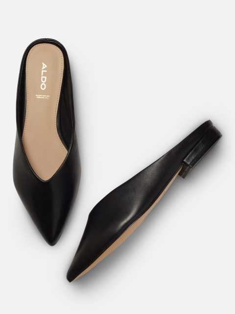 

ALDO Women Black Solid Leather Mules