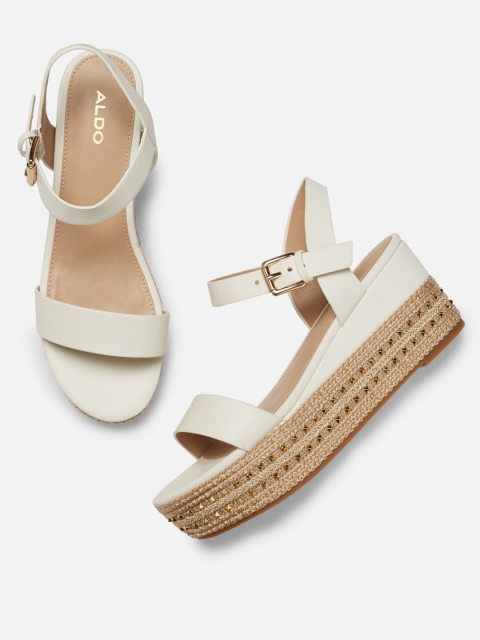 

ALDO Women White Solid Wedges