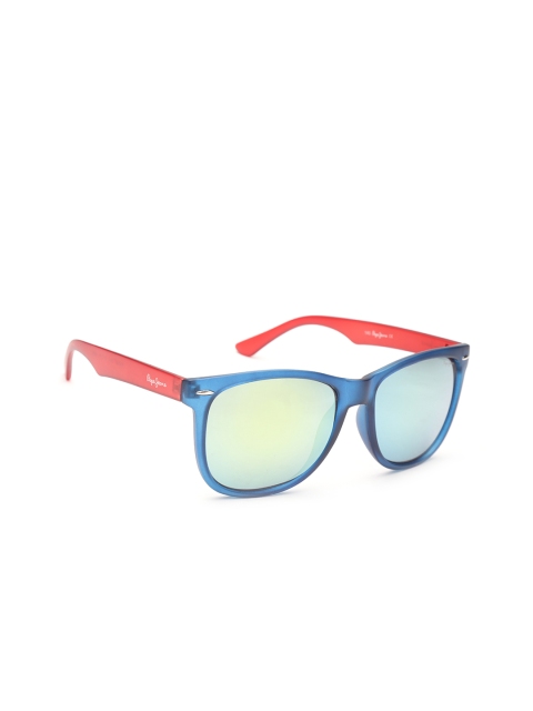 

Pepe Jeans Unisex Mirrored Wayfarer Sunglasses PJ7243C4 L S2, Blue