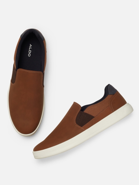 

ALDO Men Brown Slip-On Sneakers