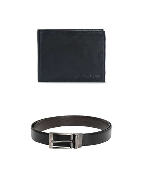 

Calvadoss Men Black Premium Belt and Wallet Gift Set