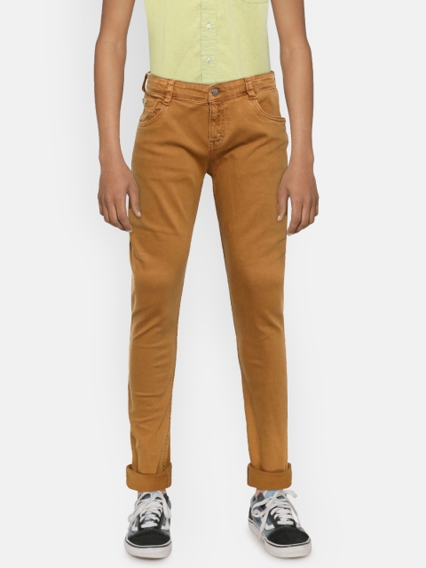 

Flying Machine Boys Mustard Brown Skinny Fit Mid-Rise Clean Look Stretchable Jeans
