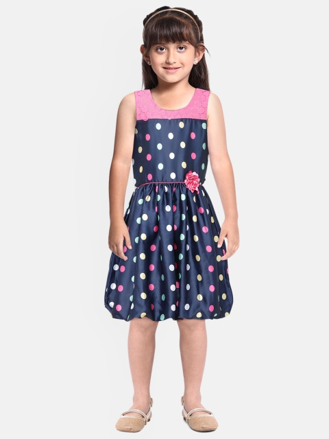 

Doodle Girls Navy Blue Printed Balloon Dress