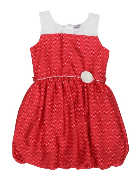 

Doodle Girls Red & Black Polka Dot Print Balloon Dress
