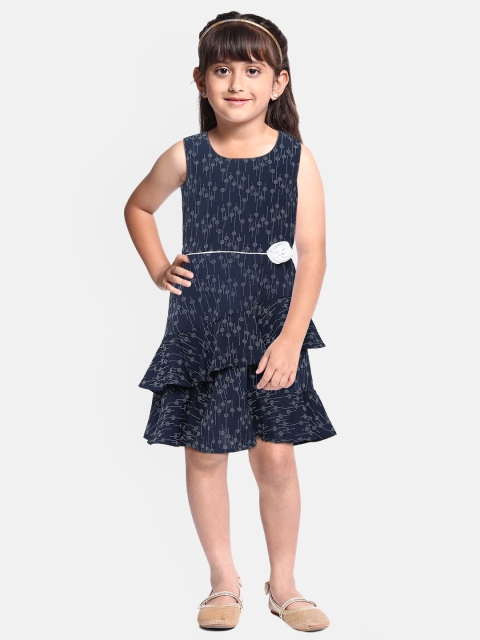 

Doodle Girls Navy Blue Printed A-Line Dress