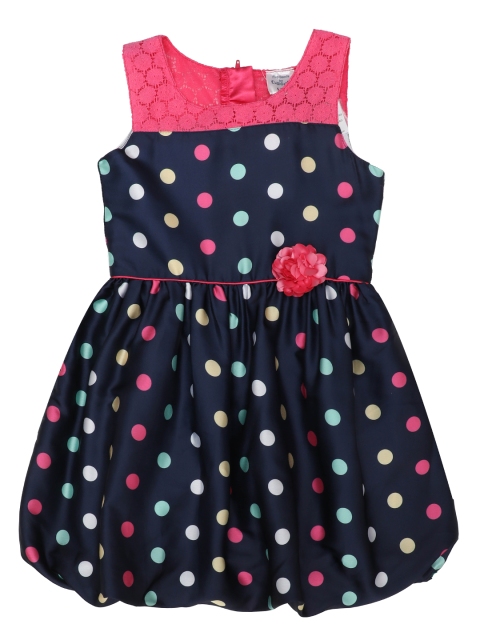 

Doodle Girls Navy Blue Polka Dot Print Balloon Dress
