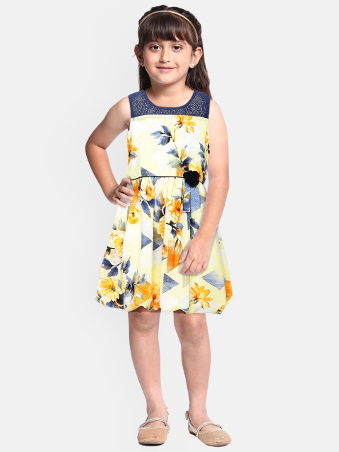 

Doodle Girls Yellow Printed Balloon Dress
