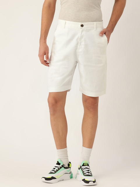 

United Colors of Benetton Men White Solid Comfort Regular Fit Chino Shorts
