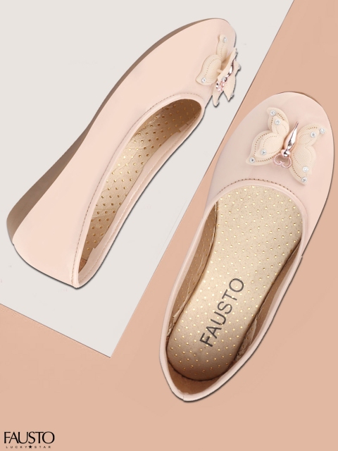 

FAUSTO Women Cream-Coloured Embellished Ballerinas