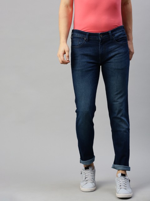 

BEAT LONDON by PEPE JEANS Men Navy Blue Vapour Slim Tapered Clean Look Stretchable Jeans