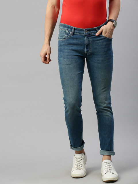 

BEAT LONDON by PEPE JEANS Men Blue Maourice Vapour Tapered Fit Mid-Rise Clean Look Jeans