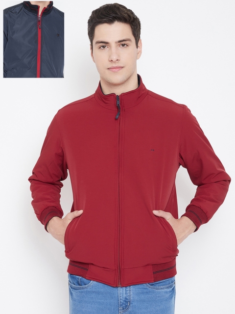 

Okane Men Navy Blue & Red Solid Reversible Padded Jacket