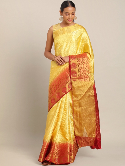 

KALINI Yellow & Red Art Silk Woven Design Saree