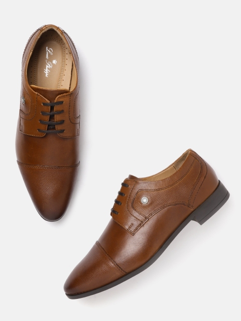 

Louis Philippe Men Brown Textured Leather Derbys