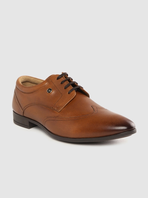 

Louis Philippe Men Tan Brown Solid Leather Semi-Formal Derbys