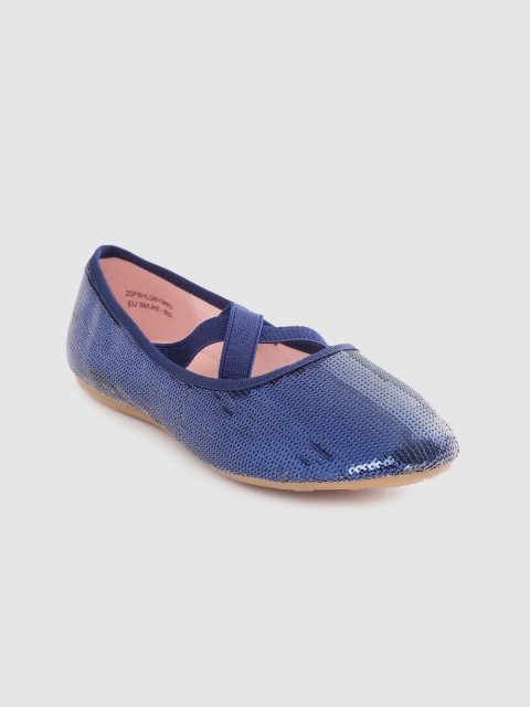 

United Colors of Benetton Girls Navy Blue Sequinned Ballerinas