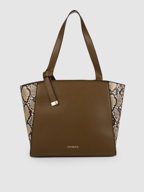 

CORSICA Brown Textured Shoulder Bag