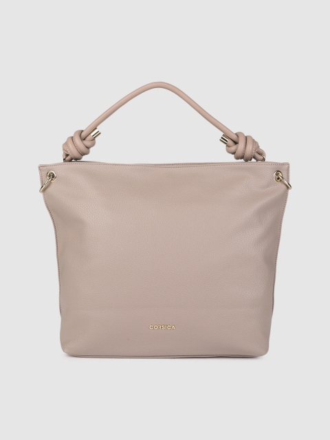 

CORSICA Beige Solid Hobo Bag