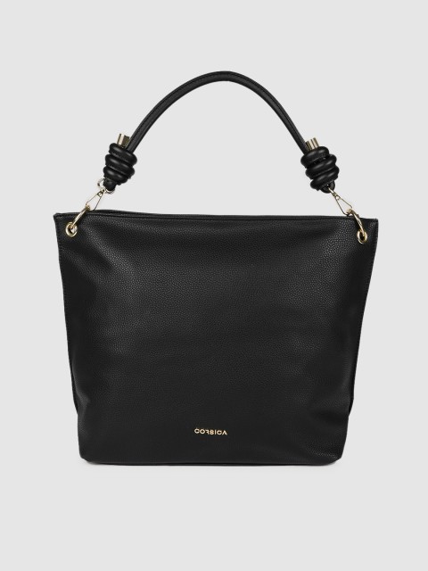 

CORSICA Black Solid Hobo Bag