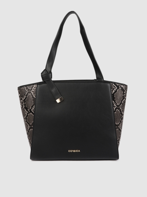 

CORSICA Black Textured Shoulder Bag