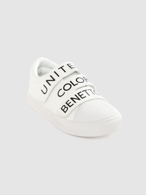 

United Colors of Benetton Kids White & Black Printed Flatform Sneakers
