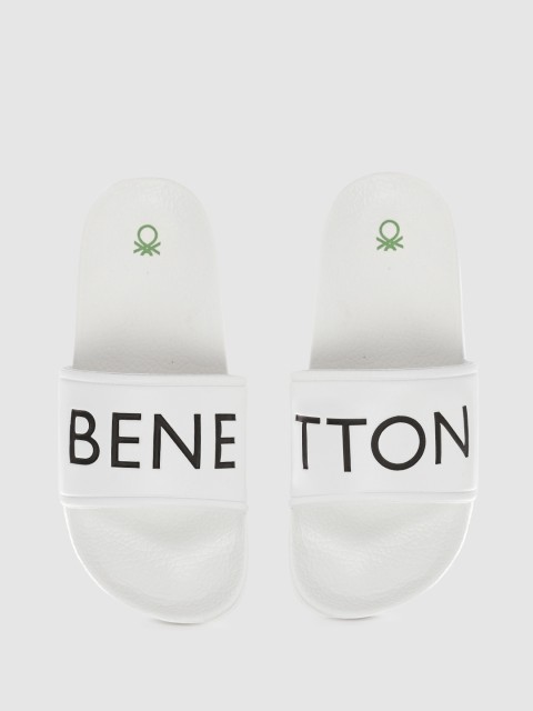 

United Colors of Benetton Kids White Printed Sliders