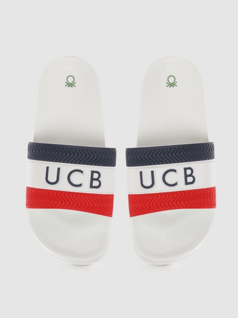 

United Colors of Benetton Kids White & Red Striped Sliders