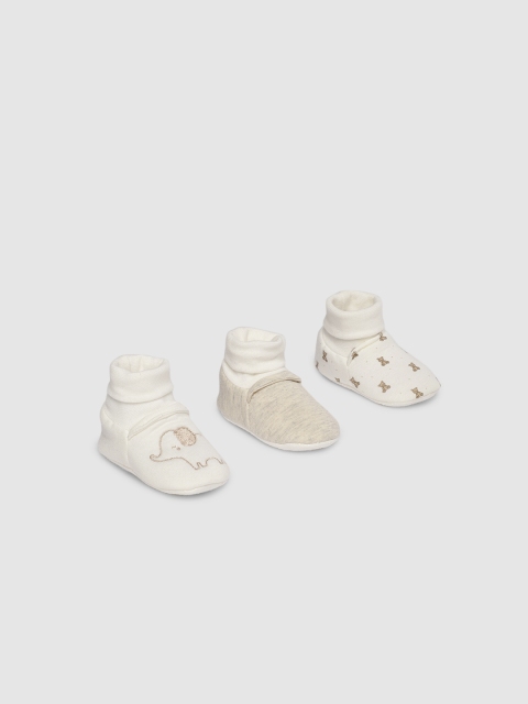 

mothercare Kids Set of 3 Booties, Off white