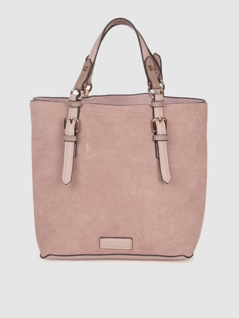 Nude-Coloured Solid Handheld Bag
