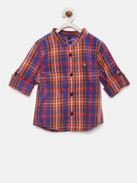 

United Colors of Benetton Boys Multicolour Regular Fit Checked Casual Shirt, Multi