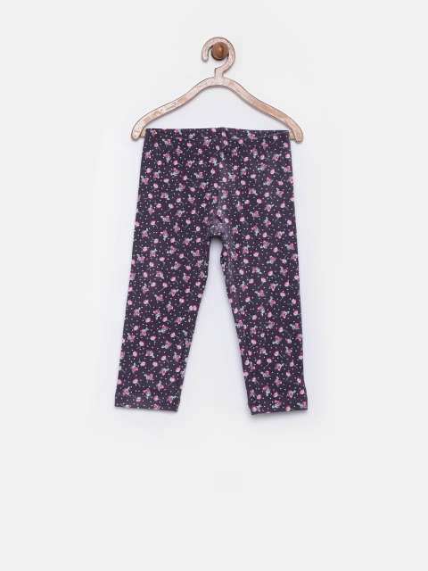 

United Colors of Benetton Girls Grey Floral Print Leggings