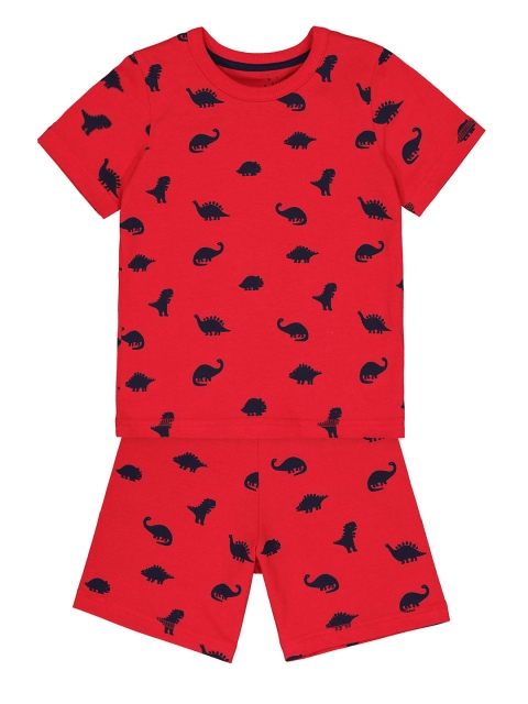 

mothercare Boys Red & Black Printed Night suit