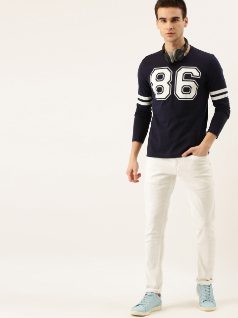

Moda Rapido Men Navy Blue Printed Round Neck T-shirt