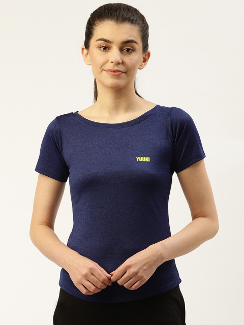 

Yuuki Women Navy Blue Solid Round Neck T-shirt