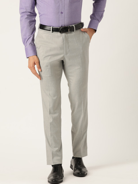 

Marks & Spencer Men Grey Skinny Fit Solid Formal Trousers