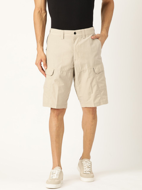 

Marks & Spencer Men Beige Solid Regular Fit Cargo Shorts