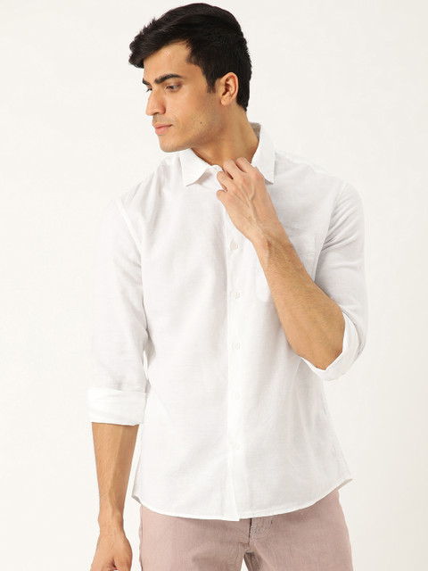 

Marks & Spencer Men White Relaxed Fit Solid Casual Shirt