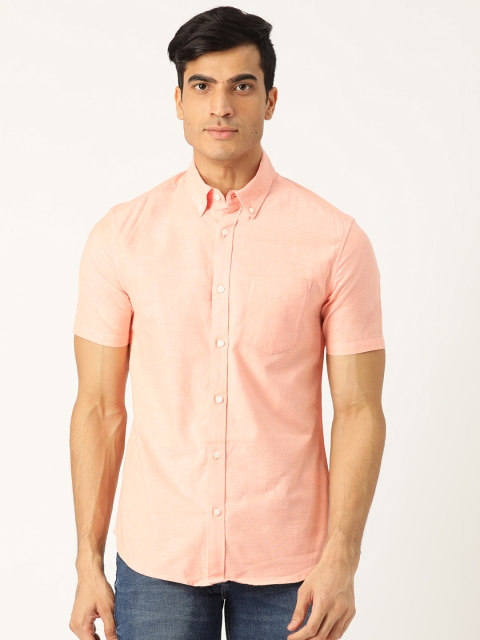 

Marks & Spencer Men Peach-Coloured Regular Fit Solid Casual Shirt