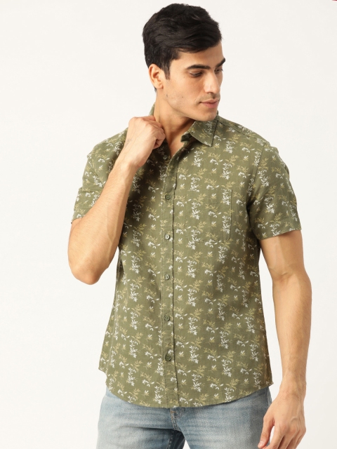 

Marks & Spencer Men Olive Green & Beige Relaxed Fit Printed Casual Shirt