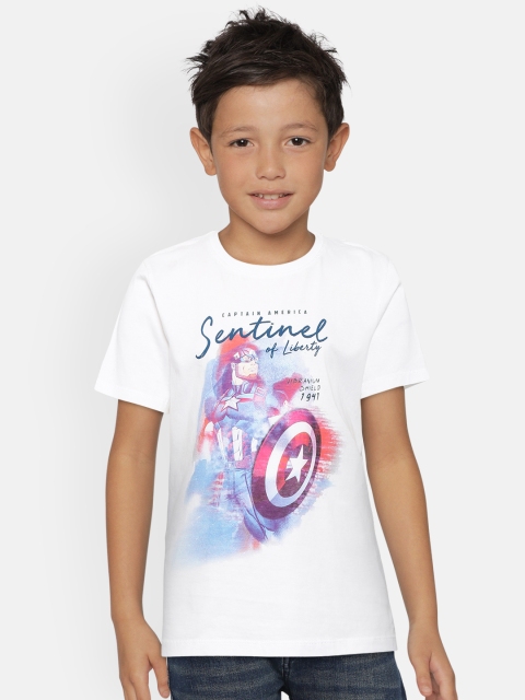 

Pepe Jeans Boys White & Red Captain America Print Round Neck T-shirt