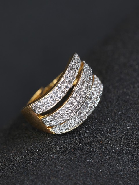

Priyaasi Gold-Plated AD-Studded Handcrafted Adjustable Finger Ring