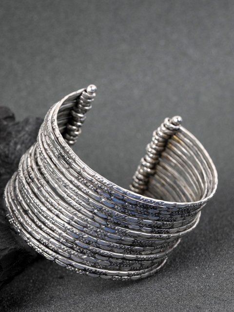 

Priyaasi Women Silver-Plated Handcrafted Cuff Bracelet
