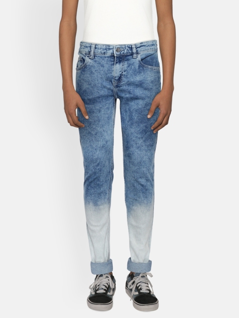 

United Colors of Benetton Boys Blue Regular Fit Ombre Mid-Rise Clean Look Jeans