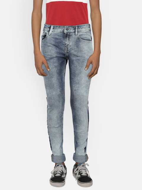 

United Colors of Benetton Boys Blue Regular Fit Mid-Rise Clean Look Jeans