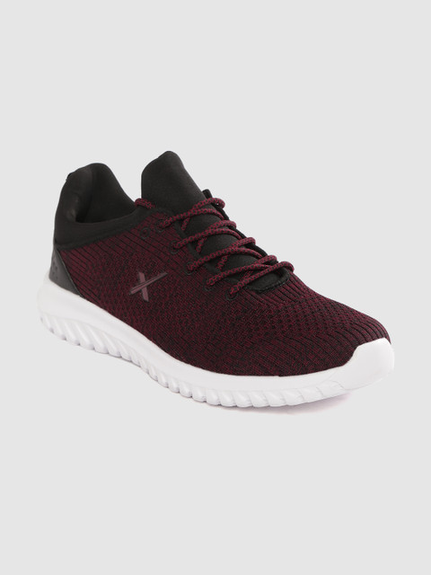 

HRX by Hrithik Roshan Men Burgundy Woven Design Knit Run 1.0 Running Shoes
