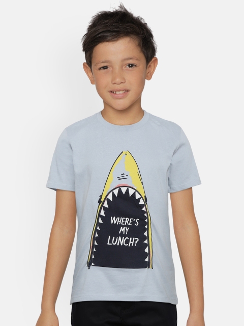

United Colors of Benetton Boys Blue Printed Round Neck T-shirt